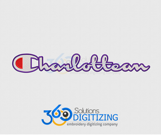 Logo digitized for machine embroidery